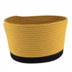 CORBEILLE OVALE OCRE/NOIR GM COTON 32X2