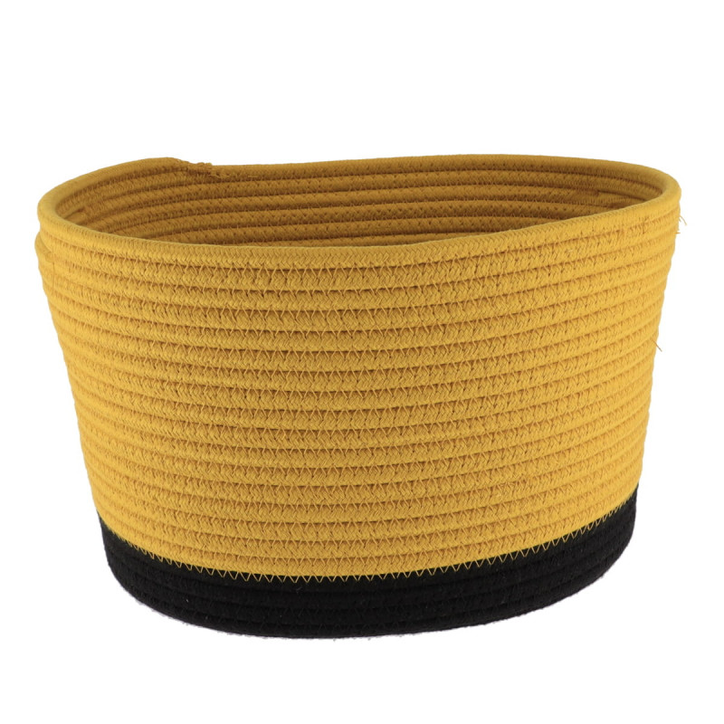 CORBEILLE OVALE OCRE/NOIR GM COTON 32X2