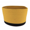 CORBEILLE OVALE OCRE/NOIR MM COTON 28X2