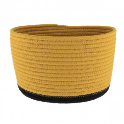 CORBEILLE OVALE OCRE/NOIR PM COTON 25X2