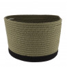CORBEILLE OVALE KAKI/NOIR MM COTON 28X22