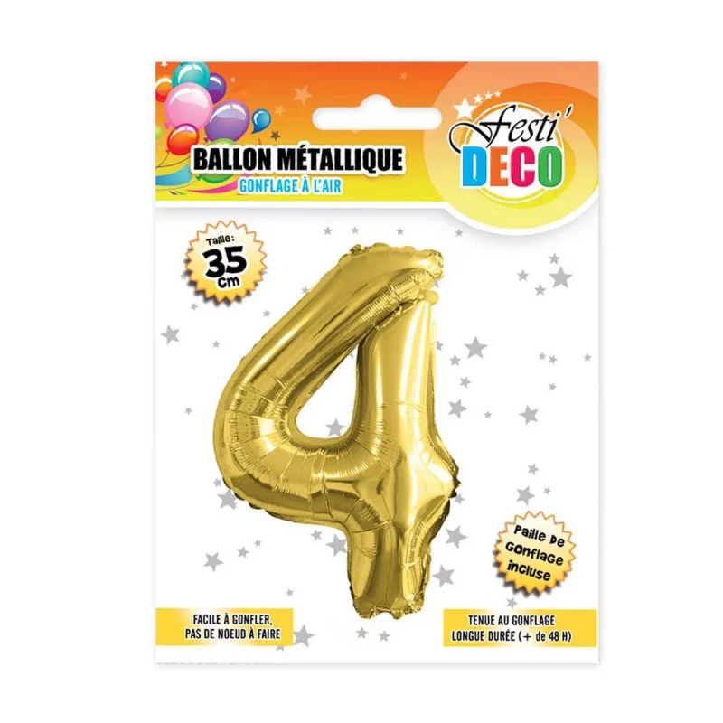 BALLON MÉTALLIQUE 4 DORÉ