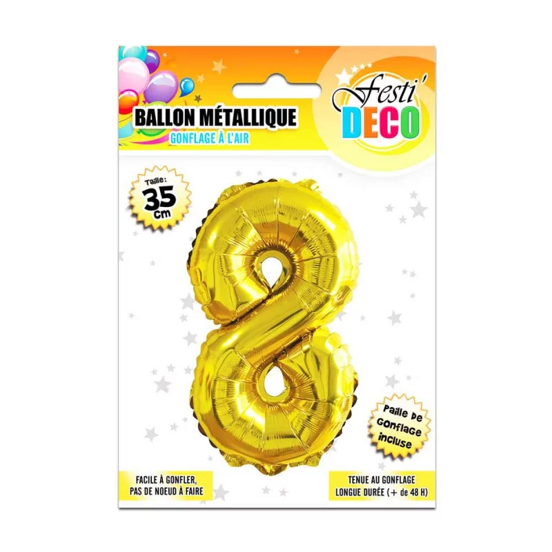 BALLON MÉTALLIQUE 8 DORÉ BALLON MÉTALLIQUE 8 DORÉ