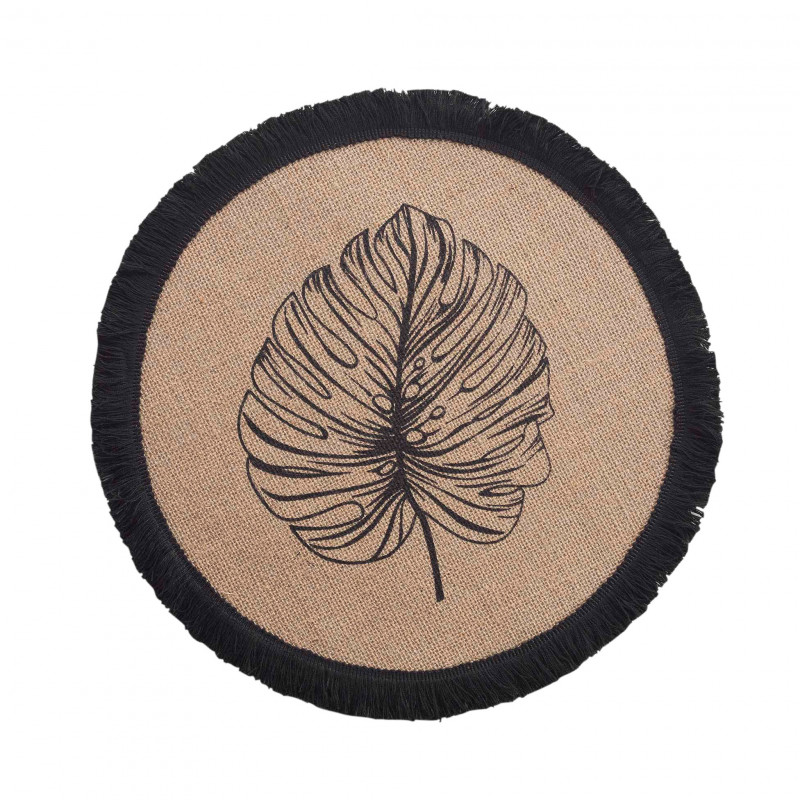 SET DE TABLE MOGADOR NOIR D38CM JUTE IMP