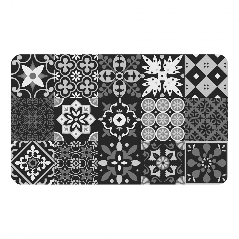 TAPIS SALOU GRIS 45x75CM MOUSSE IMPRIMEE