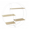 ETAGERE RONDE FILAIRE BLANCHE 50X12X50CM