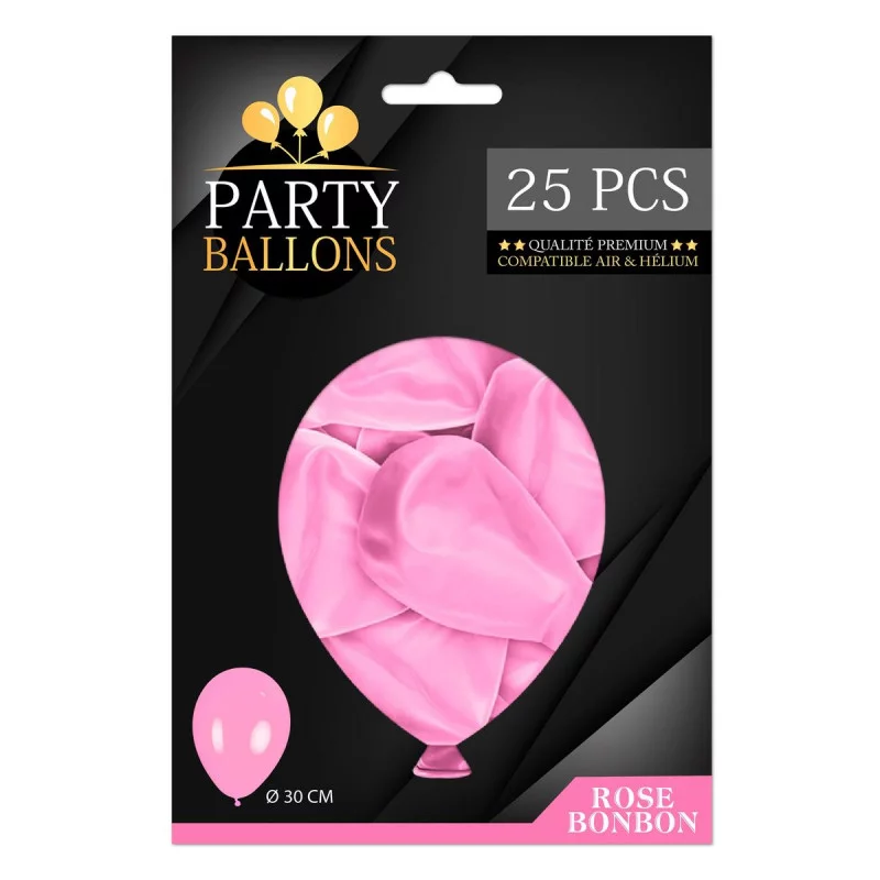 BALLONS ROSE BONBON X25