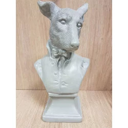 BUSTE CHIEN BELLE ÉPOQUE H26.5cm