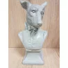 BUSTE CHIEN BELLE ÉPOQUE H26.5cm
