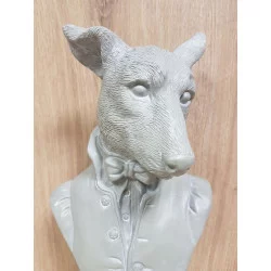 BUSTE CHIEN BELLE ÉPOQUE H26.5cm