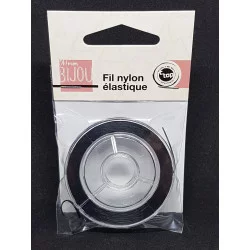 FIL NYLON ÉLASTIQUE NOIR 0.8mm x 15m