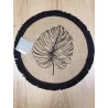 SET DE TABLE MOGADOR NOIR JUTE AVEC FRANGES D38cm