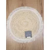 SET DE TABLE OSLO LIN EN PAILLE DE MAÏS AVEC FRANGES D38cm