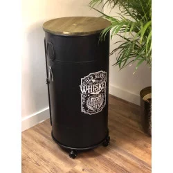 BAR BIDON INDUSTRIEL "LOFT MÉTAL WHISKEY" H85cm