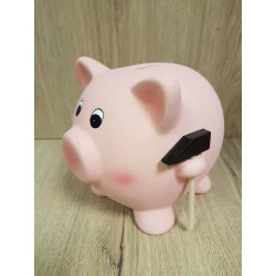 TIRELIRE COCHON ROSE AVEC MARTEAU