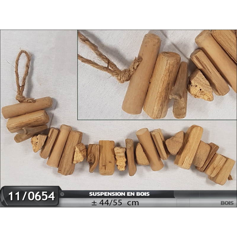 SUSPENSION EN BOIS THÈME MER L44cm