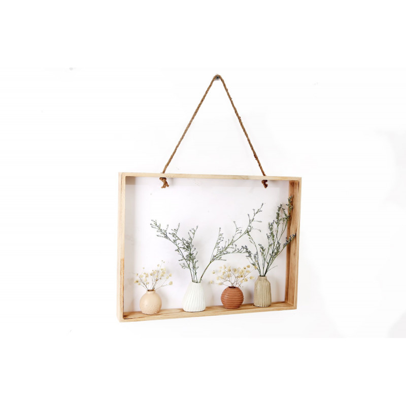 CADRE DECO VASES AV FLEURS 32X38X7CM