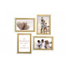 Pêle mêle BLANC/BOIS MDF 4 vues 33x33x2c