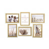 Pêle mêle BLANC/BOIS MDF 6 vues 50x33x2c