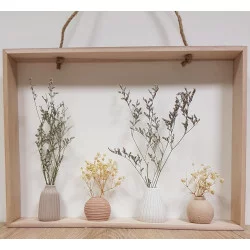 CADRE DÉCO VASES AVEC FLEURS 32x38x7cm