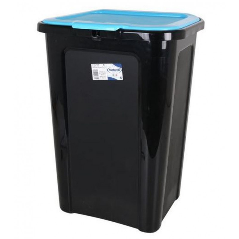 POUBELLE RECYCLAGE BLEU 44L NOIRE /COU.