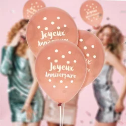 ZAK MET 8 BLUSH VERJAARDAGSBALLONNEN