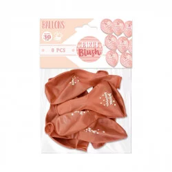 SACHET 8 BALLONS ANNIVERSAIRE BLUSH