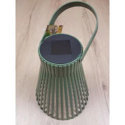 Lanterne solaire design verte H23cm