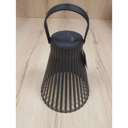 LANTERNE SOLAIRE DESIGN NOIR H23cm