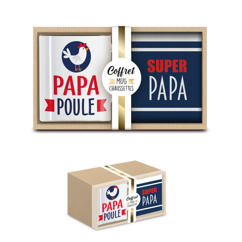 COFFRET MUG CHAUSSETTES "PAPA POULE"