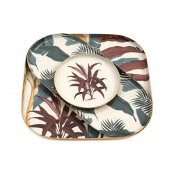 S/3 PLATEAU VIDE-POCHE PALMIER