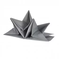 SERVIETTES PRE-PLIeES GRIS 40*60CM X12