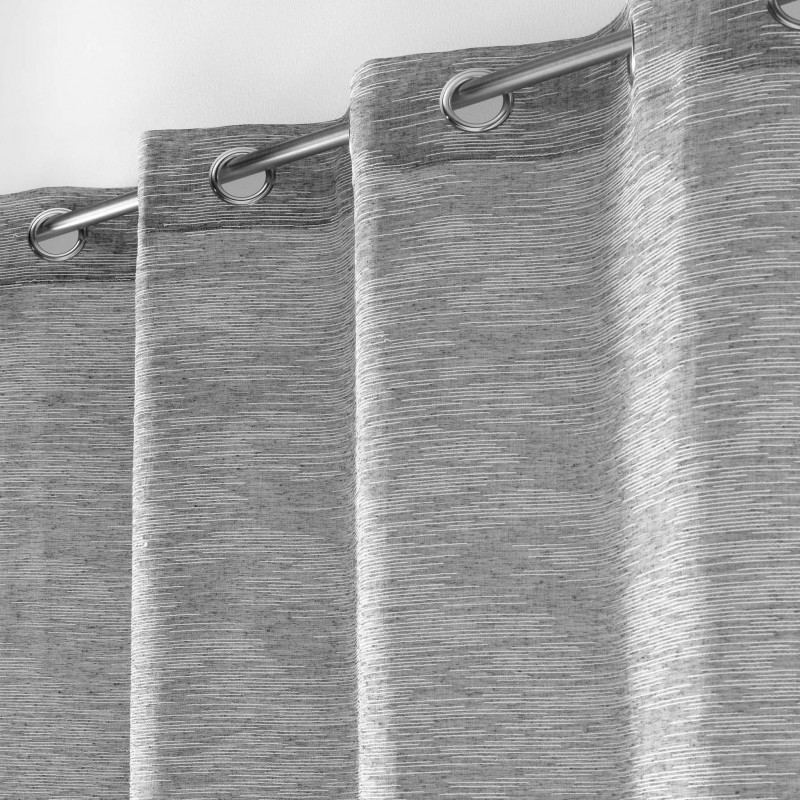 Voilage Zebra anthracite 140x240cm effet lin tissé
