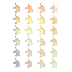 STICKER HOLOGRAPHIQUE LICORNE 2,5x1,8