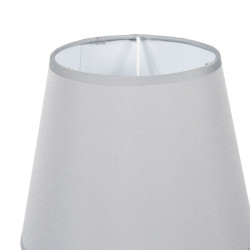 LAMPE GALET CERAMIQUE GRISE, VERTE ET NOIRE ABAT-JOUR GRIS