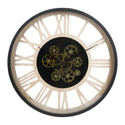 HORLOGE METAL ET BOIS LONDRES D57CM