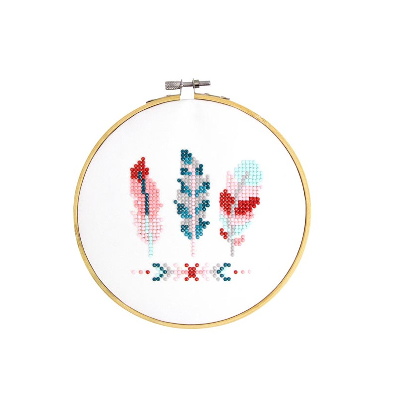 KIT DIAMOND PAINTING PLUMES DIAM. 17CM :