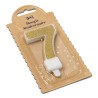BOUGIE CHIFFRE 7 PAILLETTES OR 7.3CM AV