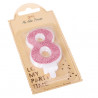 BOUGIE CHIFFRE 8 PAILLETTES ROSE GOLD 7