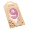 BOUGIE CHIFFRE 9 PAILLETTES ROSE GOLD 7