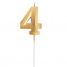 BOUGIE CHIFFRE 4 GRAPHIQUE OR 7 CM SUR