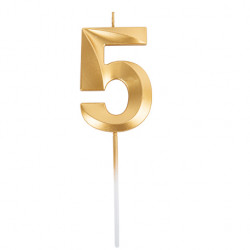 BOUGIE CHIFFRE 5 GRAPHIQUE OR
