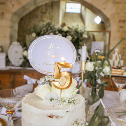 BOUGIE CHIFFRE 5 GRAPHIQUE OR