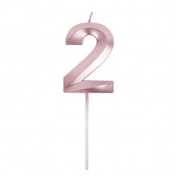 BOUGIE CHIFFRE 2 GRAPHIQUE ROSE GOLD