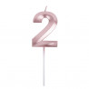BOUGIE CHIFFRE 2 GRAPHIQUE ROSE GOLD