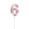 BOUGIE CHIFFRE 6 GRAPHIQUE ROSE GOLD