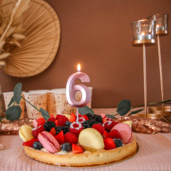 BOUGIE CHIFFRE 6 GRAPHIQUE ROSE GOLD