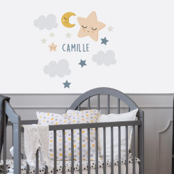 STICKERS PRENOMS ETOILE/ LUNE