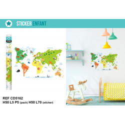STICKER MAPPEMONDE ENFANT