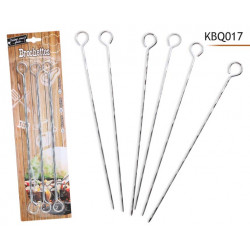 6 BROCHETTES LONGUES EN METAL POUR BBQ
